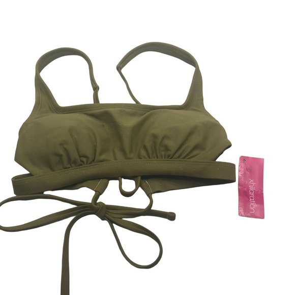 Xhilaration Junior's Size Small 0-2 Sparkle Bralette Bikini Swim Top Green New - Picture 1 of 13